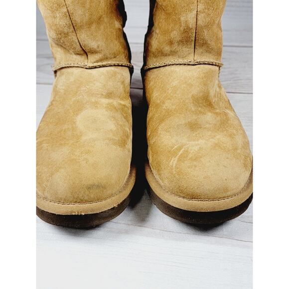 UGG Boots Australia Rosana Fur Cuff Style 1008044 Chestnut Wool Brown Boots Sz 7 - Picture 6 of 16